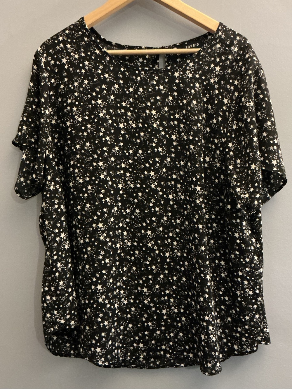 Torrid Celestial Star Print Blouse Size 1 Whimsigoth Roomy Oversized Fit